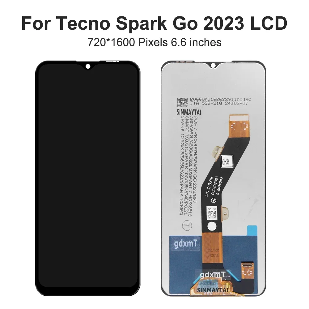 For Tecno Spark Go 2022 2023 For Tecno Spark Go 2024 KG5 BF7n BG6 LCD Display Touch Screen Digitizer Assembly Replacement