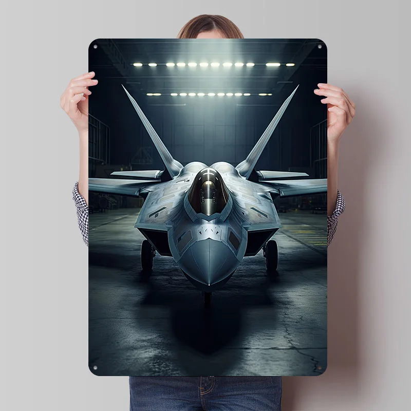 F22 Raptor Ready to Start Metal Poster Custom Wall Art Retro Vintage Tinplate Signs for Man Cave Living Room Decorations House