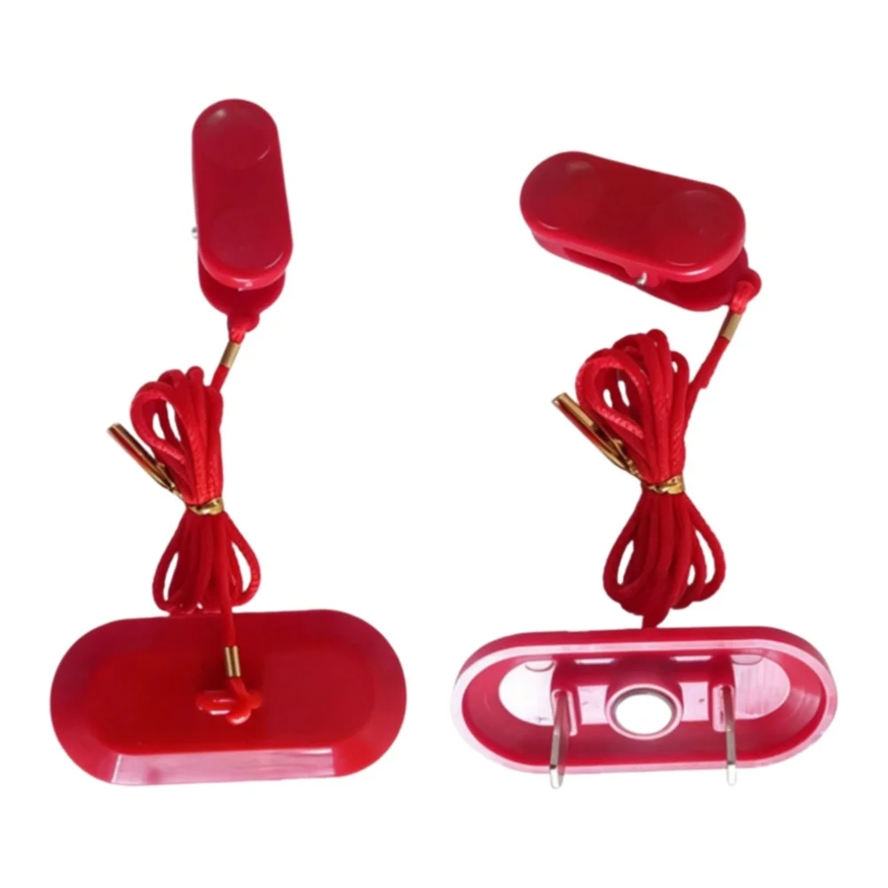 2 pcs Treadmill Safety Key Replacement Double Insert 75x35mm Red Plastic Body Coiled Pull Cord and Clothing Clip