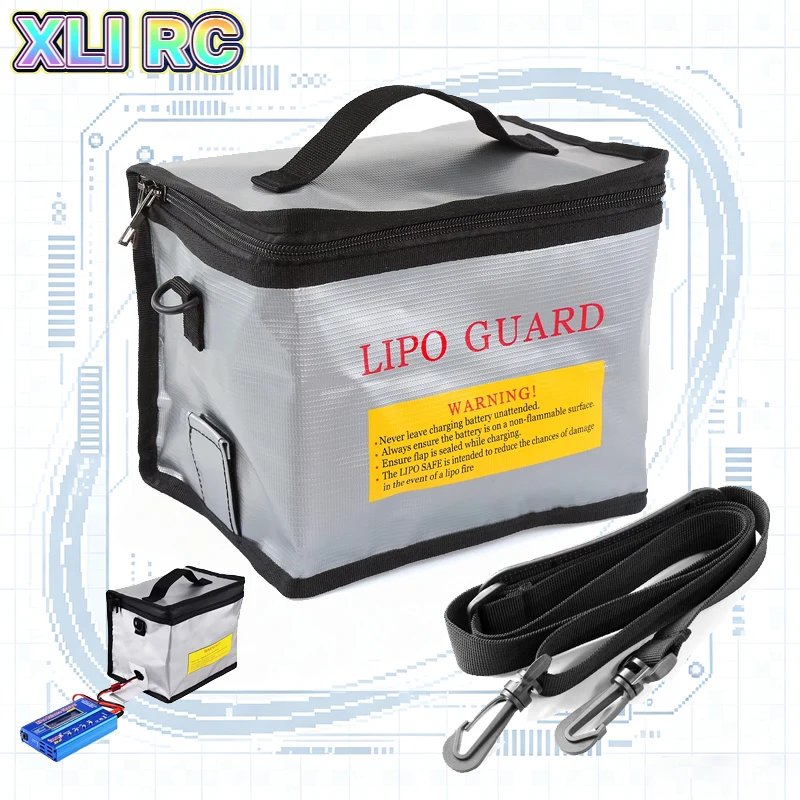 RC Car Battery Safe Bag 200*140*170mm Fireproof Explosionproof Bag RC Lipo Battery Guard Safe Portable Storage Handbag