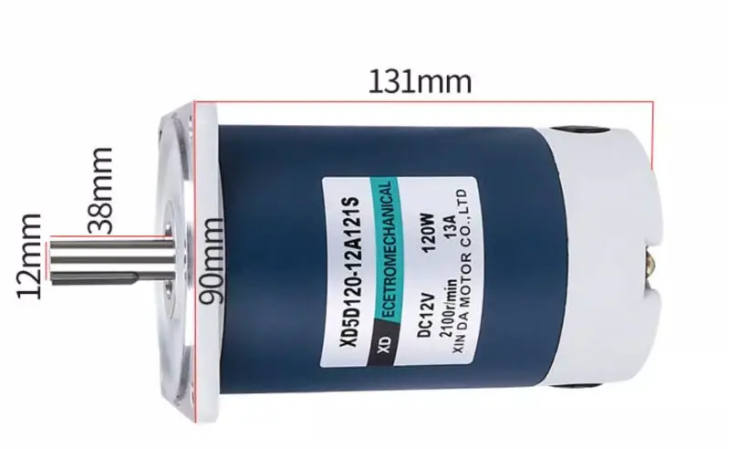 120W DC motor 12V 24V high speed speed regulating motor 1800rpm-3000rpm CW CCW large torque motor