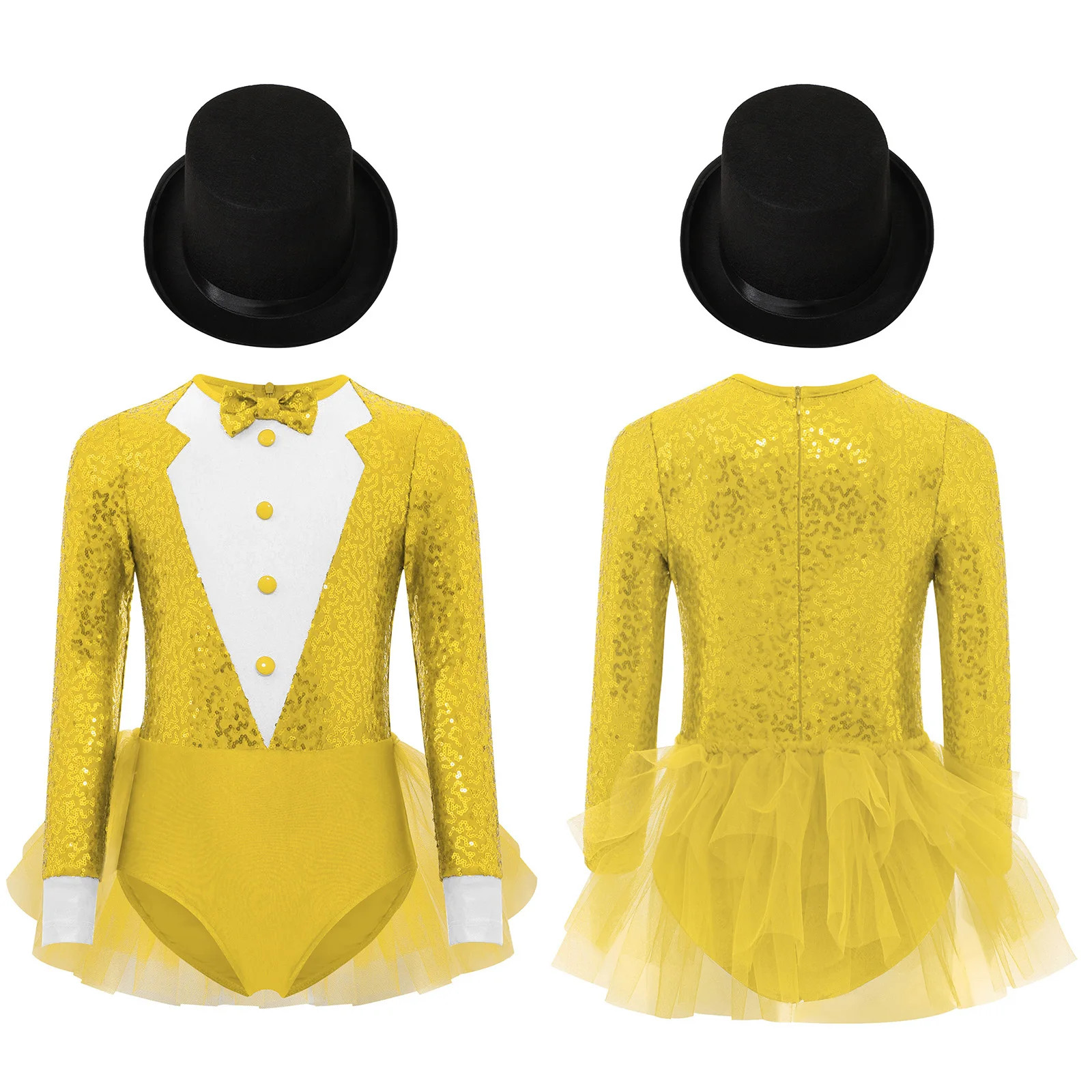 الفتيات السيرك الساحر معالج تأثيري حلي الترتر تول تنانير يوتار مع قبعة وعكاز هالوين موضوع لعب الأدوار الطرف #5