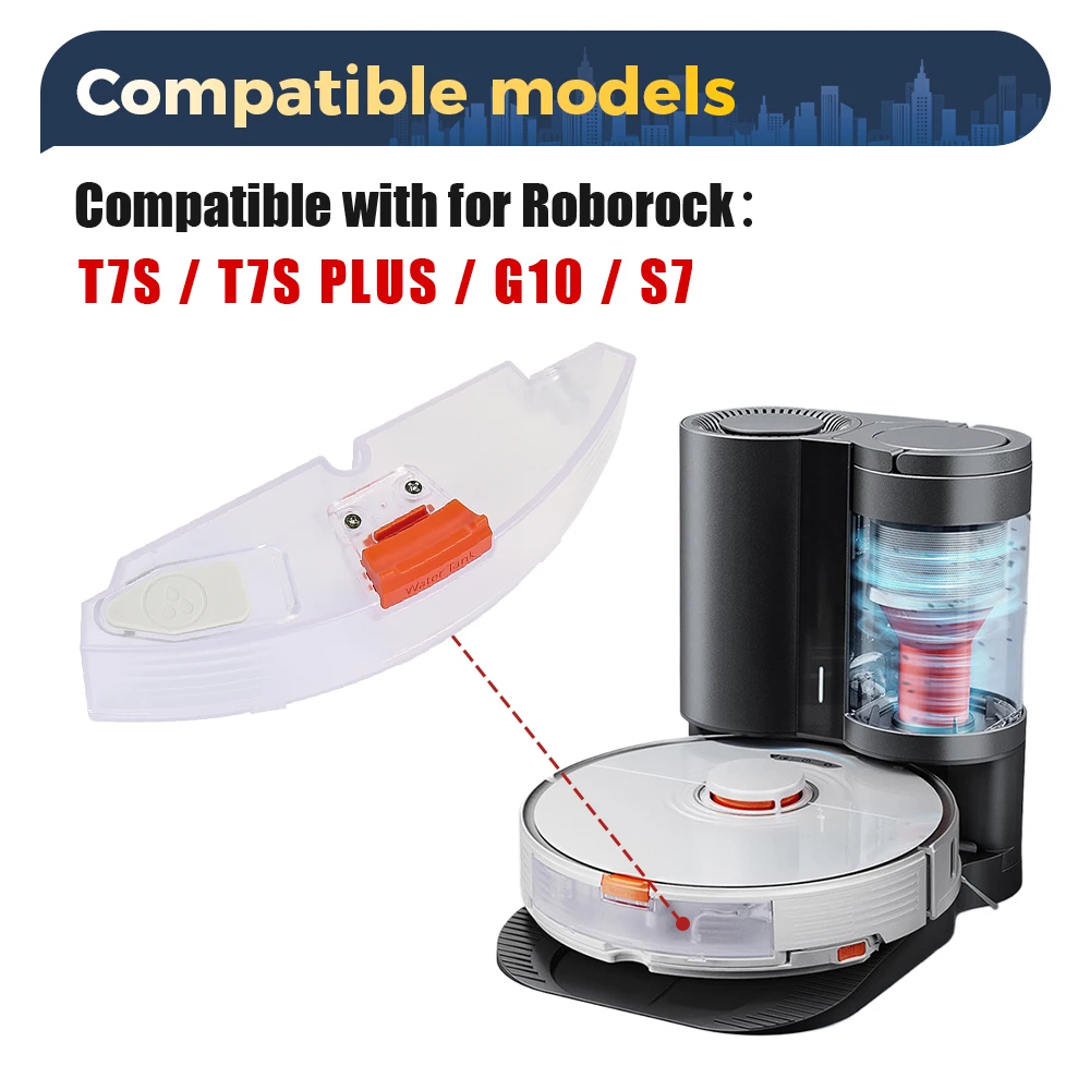 خزان المياه ل Xiaomi Roborock S7 S70 S75 T7S T7S PLUS G10 جهاز آلي لتنظيف الأتربة استبدال صندوق المياه الذي يتم التحكم فيه كهربائيًا