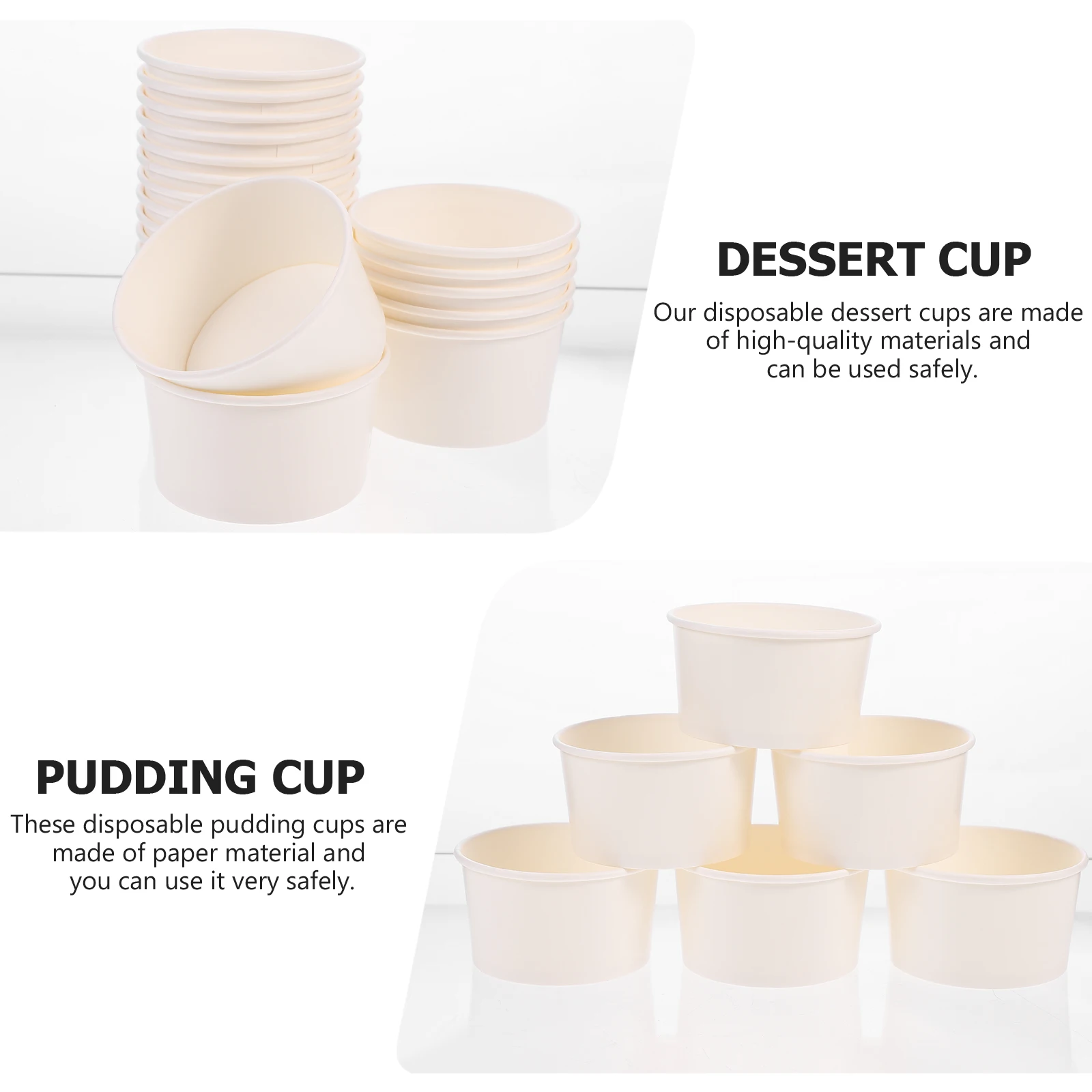 

100 Pcs Disposable Ice Cream Cup Ice-cream Storage Cake Cups Snack Bowls Container Pudding