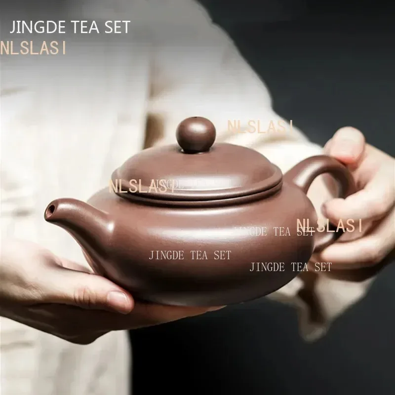 

Chinese Yixing Purple Clay Teapot Large-capacity Antique Pot Handmade Xishi Tea Pot Tradition Tea Set Household Drinkware