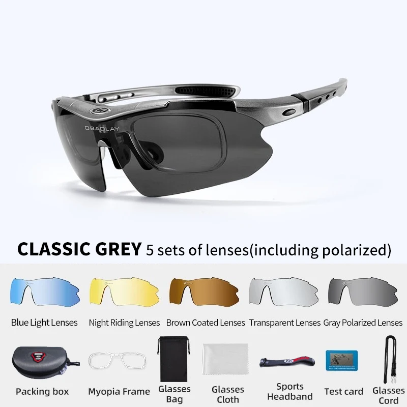

New gray cycling glasses, polarized cycling sports glasses UV400、 Running sunglasses fishing, tennis glasses bowling glasses