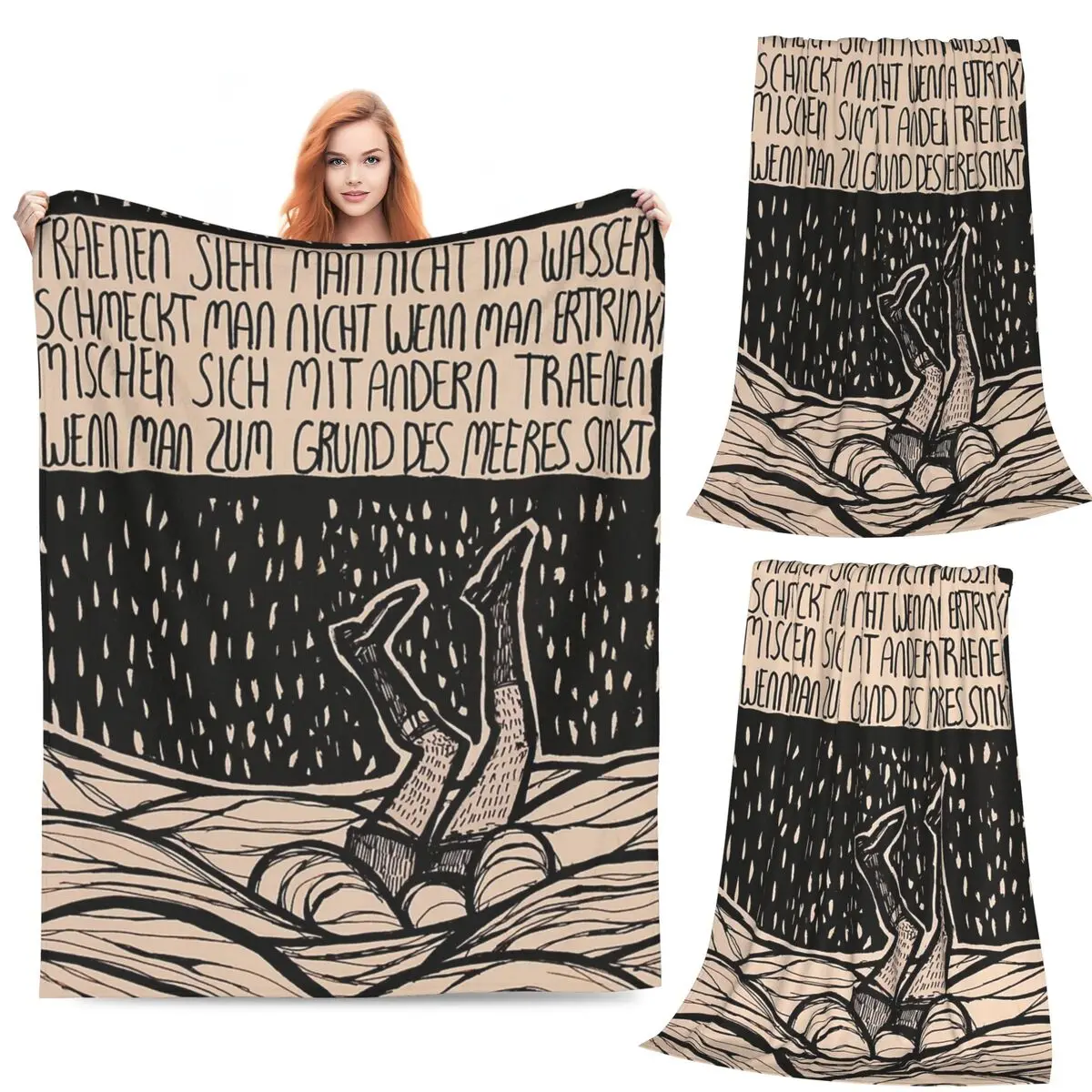 Till Lindemann Poem Blankets Fleece Sofa Throw Blanket Portable Throw Blankets for Couch Bedding Travel Throws Bedspread Quilt