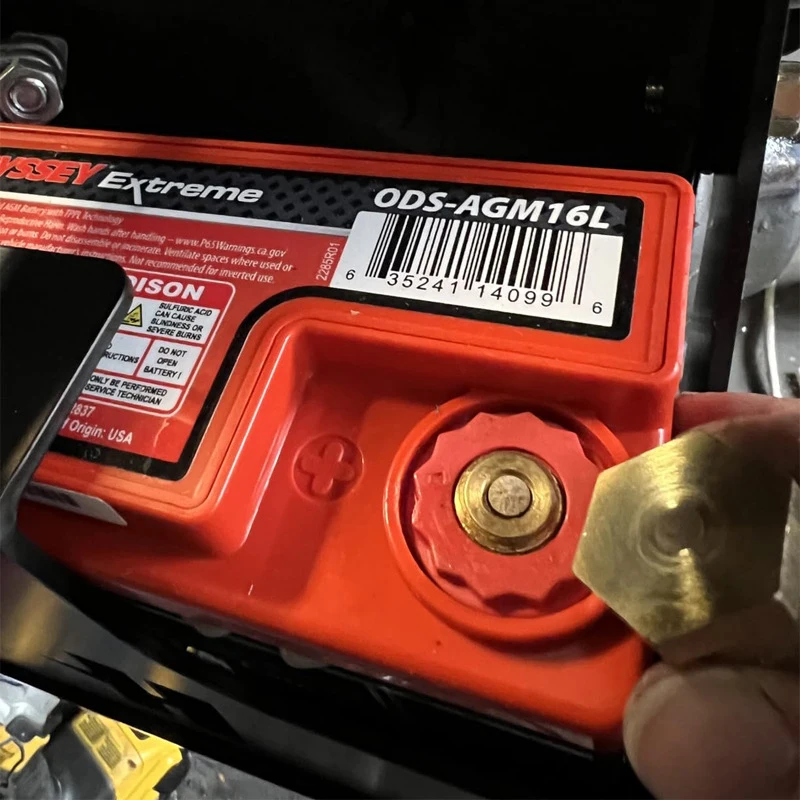 1Pair With Stainless Screws M8 Battery Pole Adapter Brass Terminal Bolt Connectors Car Battery Connection Terminals view 6