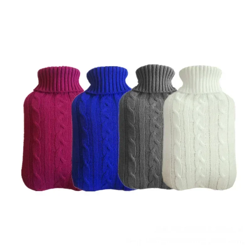 2000ML Hot Water Bottle Thick Water Injection Rubber Knitted Hot Water Bag Winter Feet Hand Warmer Heater Bouillotte termofor