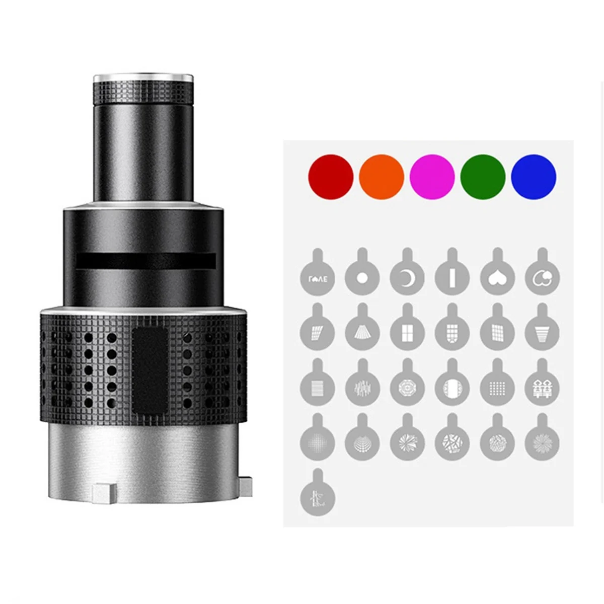 Photograph Flash Snoot Conical Lens Video Photo Studio Light Kit with Optical Spotlight Lens 25 Gobos DY