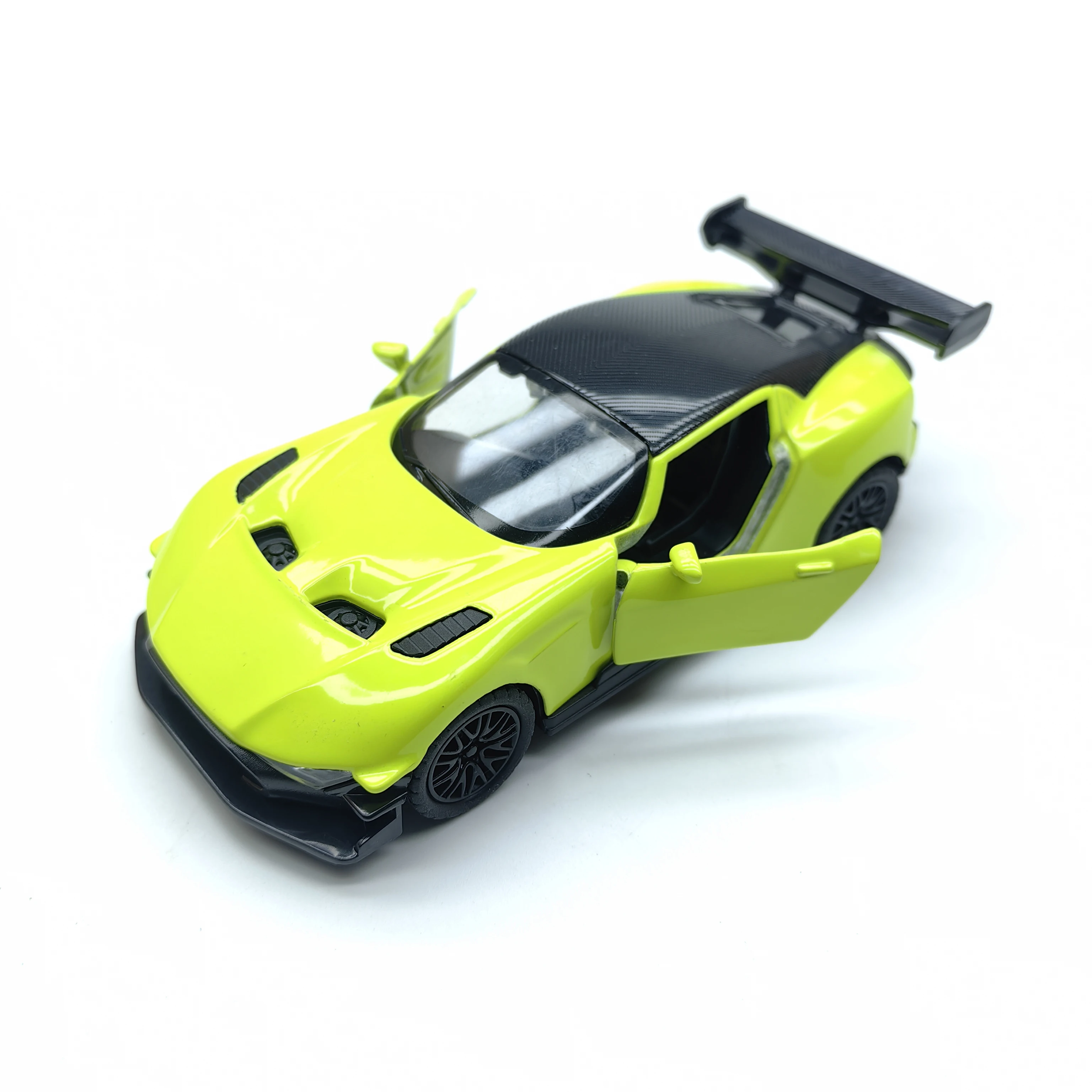 Alloy Miniature Racing Car Model, a Toy Car for Boys. Made of metal, with two openable doors, pull-back function. It can be used