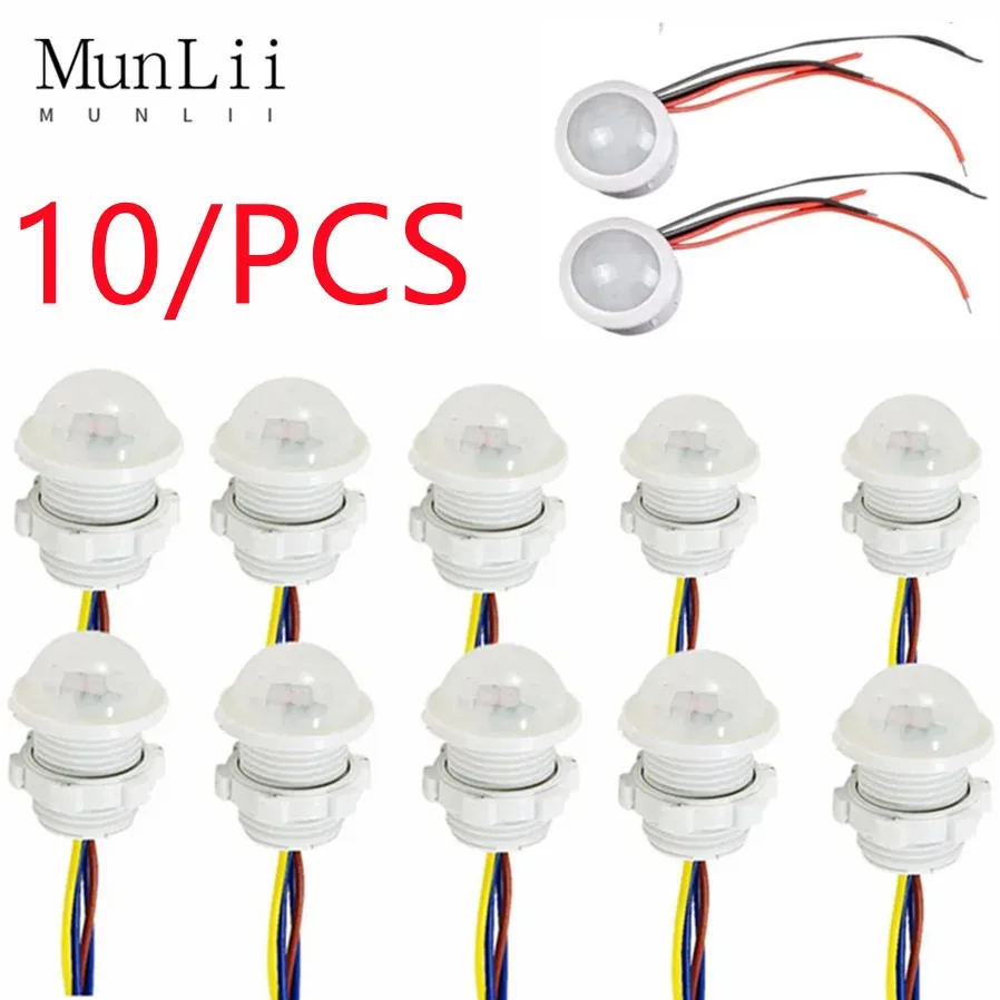 10pcs Human Body Induction Night Lamp Pir Infrared Motion Automatic Light Sensor IR Detector Switch DC 12V 24V AC 110V 220V