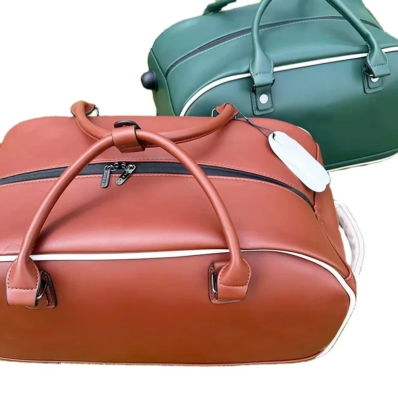 Waterproof Pu Leather Wheel Golf Boston Duffle Clothing Bag