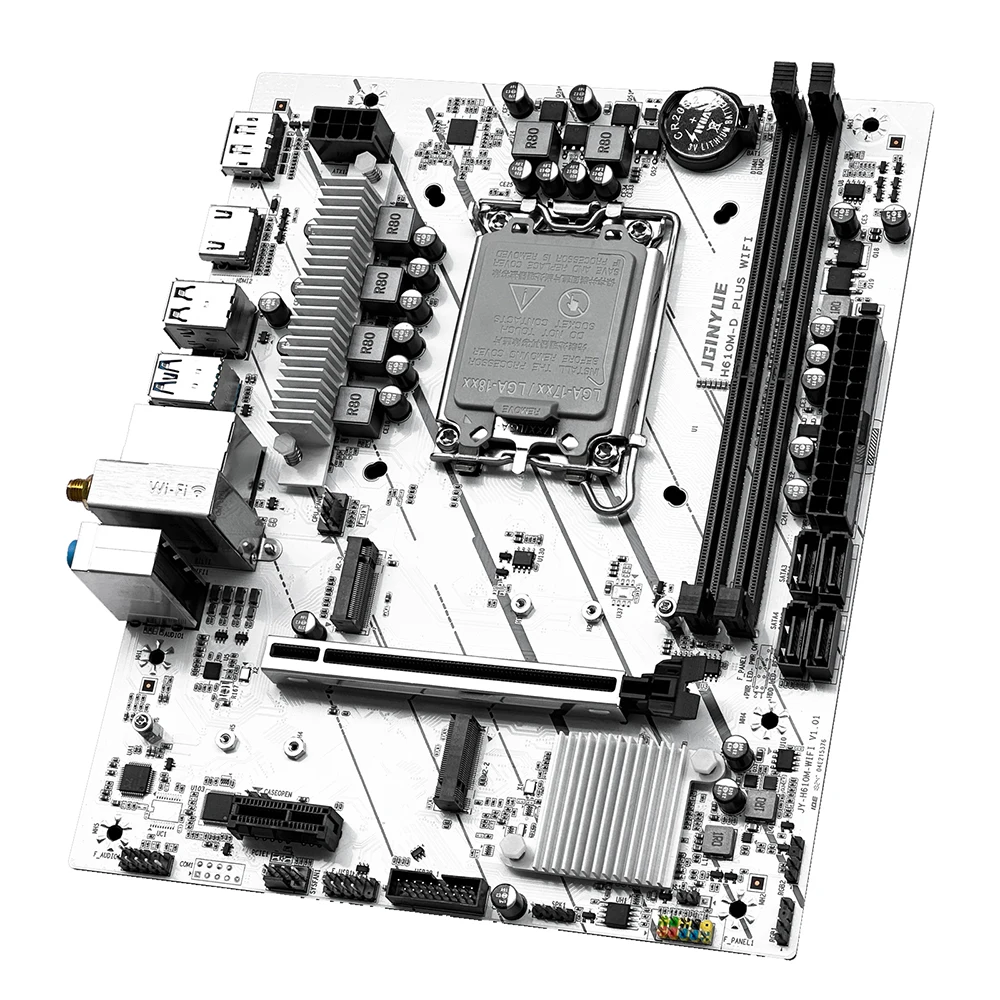 لوحة أم JGINYUE H610M على متن WIFI تدعم 12/13/14th Intel CPU DDR4 ثنائي القناة مع لوحة أم WIFI Giming 9560NGW