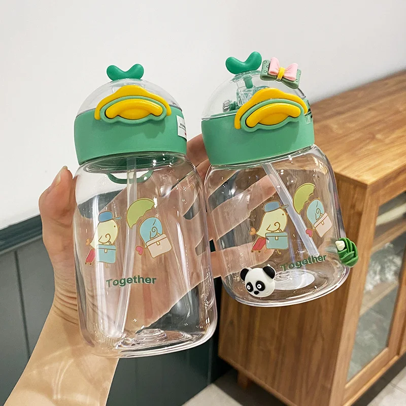 Water Cup Female Student Korean Plastic Cup Kindergarten Anti drop Portable Cute ins Water Cup