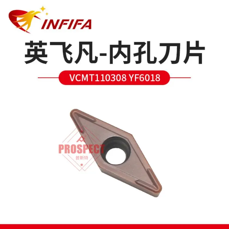 10pcs VCMT110304 VCMT110308 Carbide Inserts Steel Stainless Small Bore Internal Boring Profiling Blade YF6018