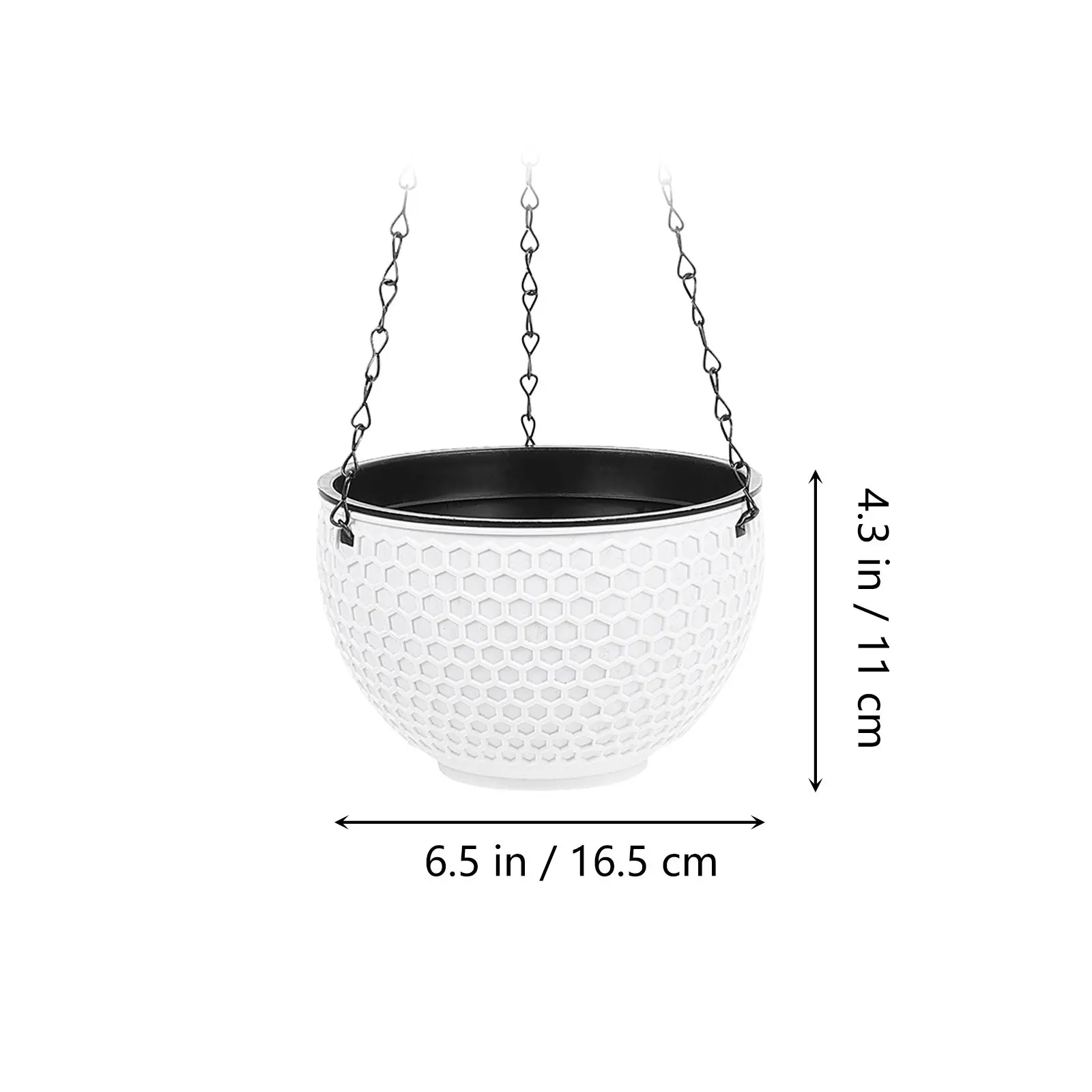 1pc Hanging Flower Pot Plastic Durable Modern Design For Balcony Window Desk Indoor Outdoor Garden Honeycomb Rattan Plant Hanger