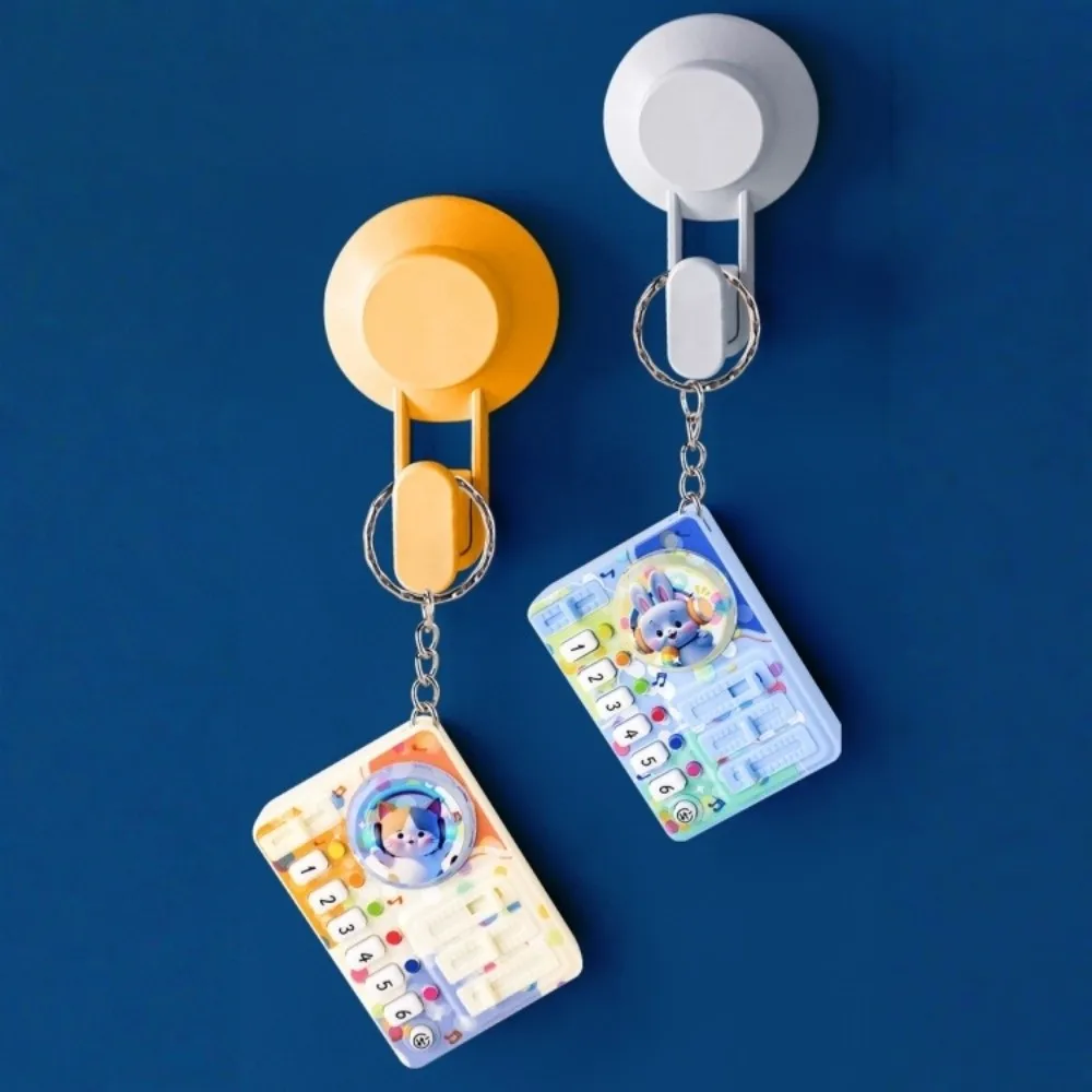 Mini DJ Live Pendant Rhythm Key Interactive Electronic Keyboard Keyring Cartoon Working Finger Piano Music Game Console Keychain