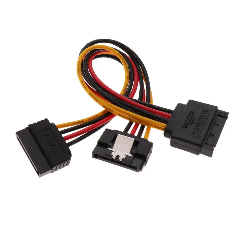 SATA Y Power Cable Adapter Pure Copper Splitter Extension for PC Chassis HDD SSD Devices