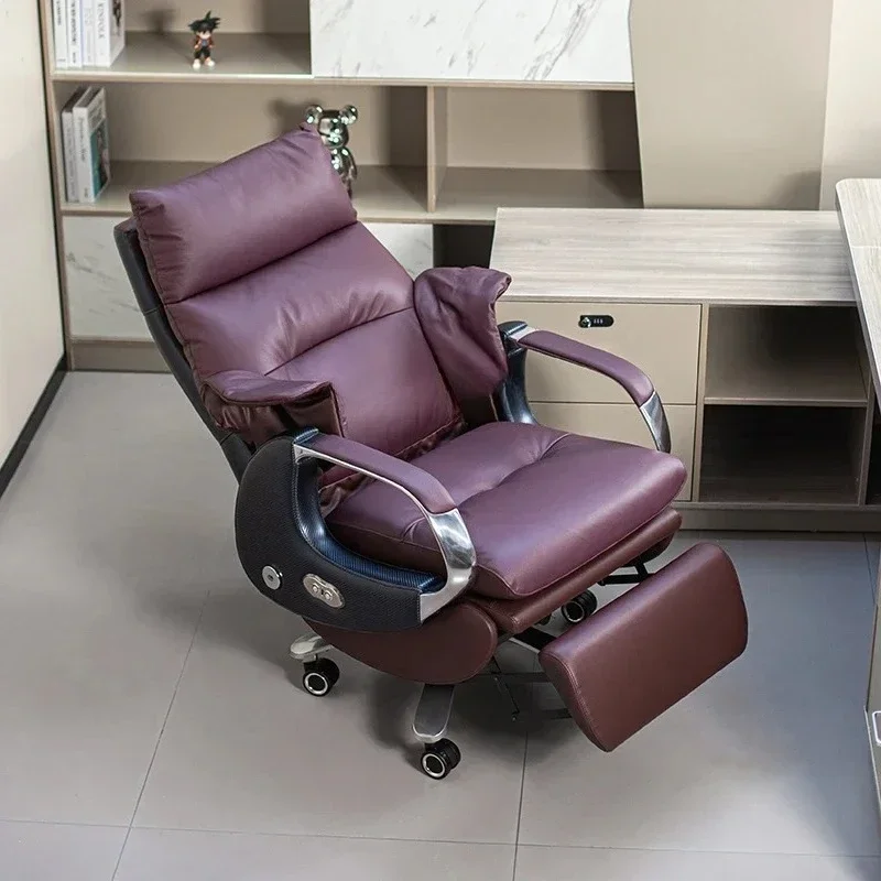 

Leather electric boss chair Comfortable sedentary reclining office seat Lifting computer chair