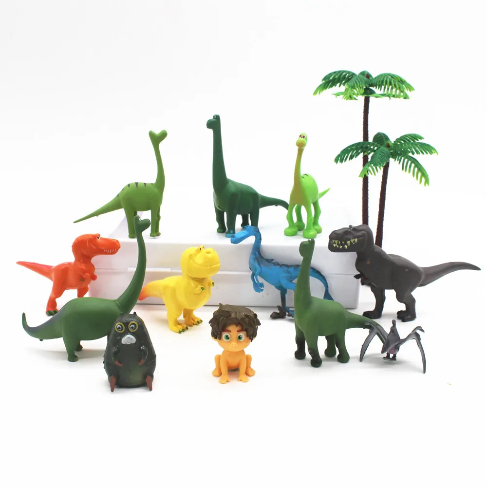 6-7cm 12 pz/lotto film The Good Dinosaur PVC Toy Action Figures Arlo Spot Henry Butch Mini Doll Model Toy Cake Decoration