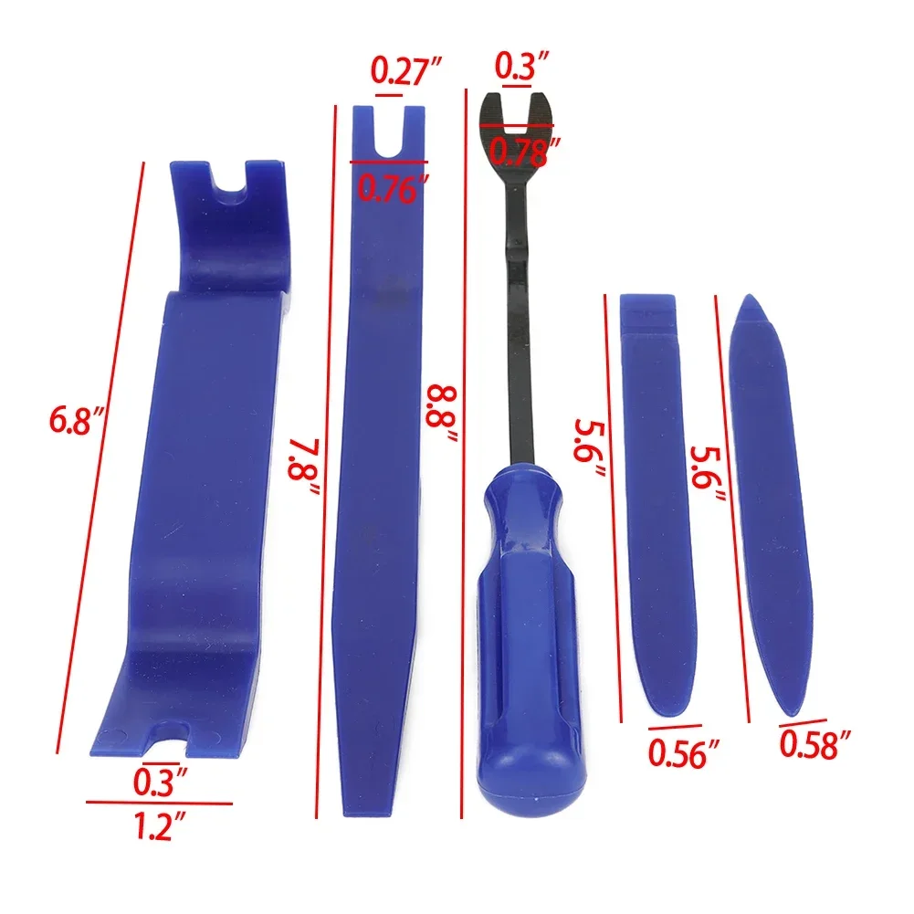 5PCS Disassembly Tool For Car Trim Removal Tool Kit Set Door Panel Auto Blue Plastic Interior Automotive Tools Fast Shipping