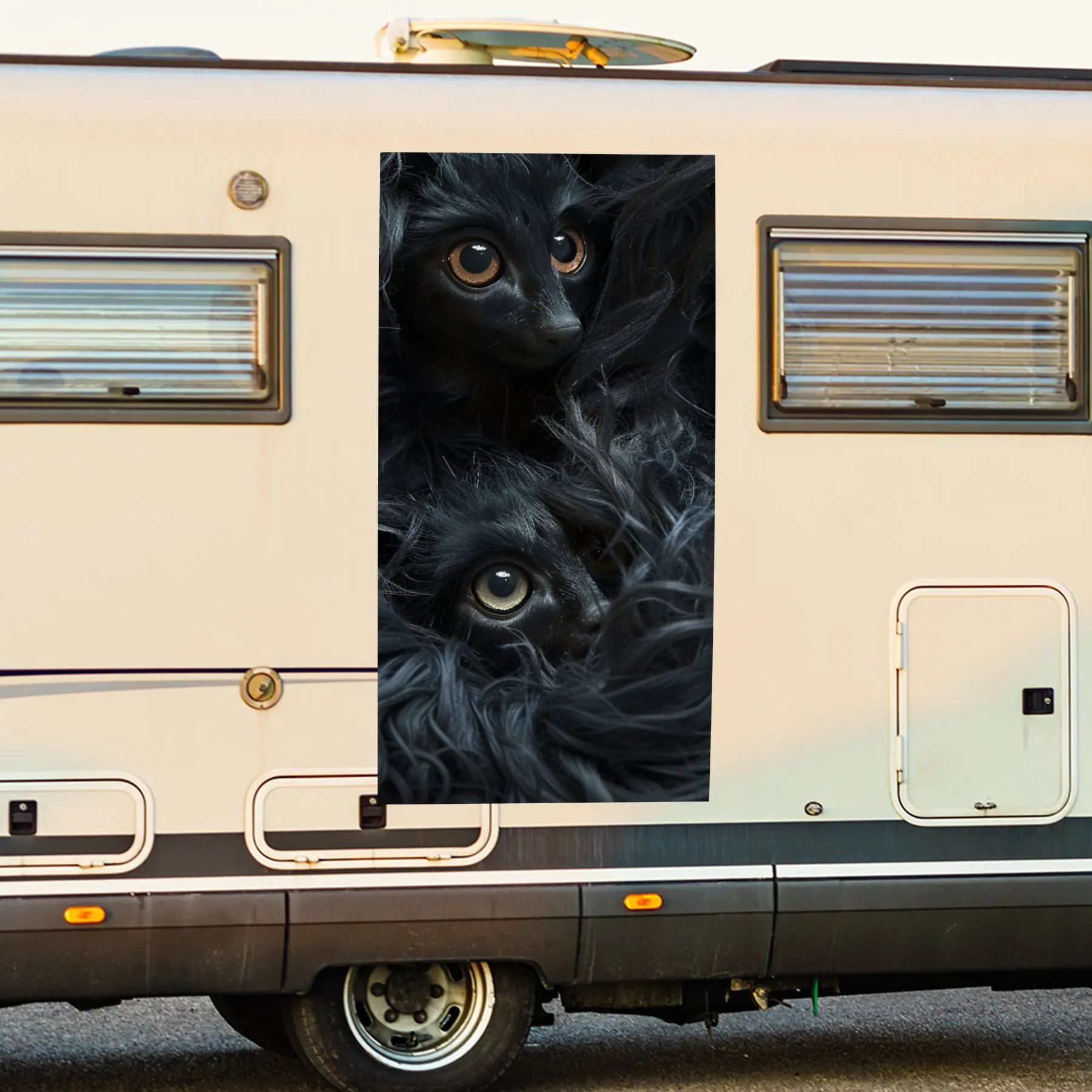 

Cute Cat Motorhome Car Door Sticker PVC SelfWaterproof Stick Striking Auto Exterior Accessories Decor Protect Gift for Car Lover