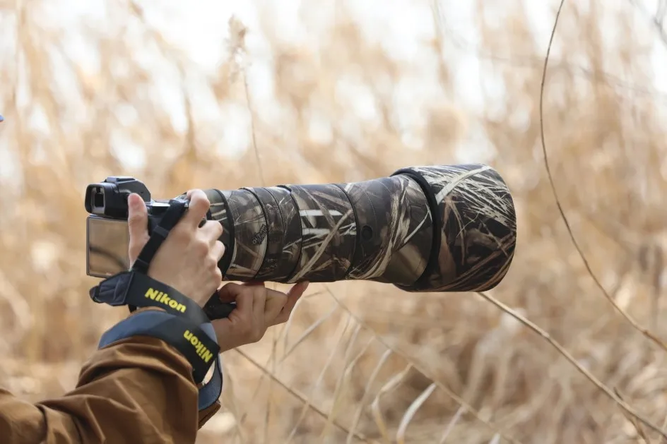 ROLANPRO Objektivmantel für Nikon Z 180–600 mm F/5,6–6,3 VR, wasserdichte Schutzhülle, Tarnung, Regenschutz, Z180–600 Pistolenhülse – Detail 5
