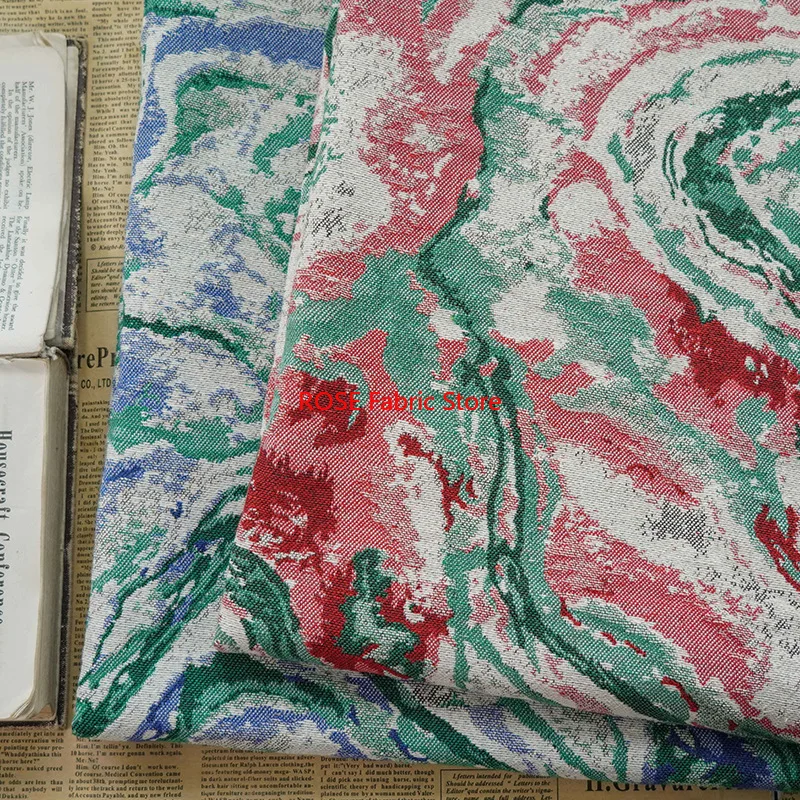 

1-метровая абстрактная геометрическая тканая ретро жаккардовая ткань, женское платье, диван, багаж, декоративная швейная ткань