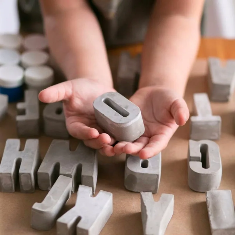 Moldes de silicona para letras inglesas, moldes de yeso para números, moldes para velas, moldes de hormigón para letras mayúsculas, moldes para letras minúsculas, molde de arcilla digital, gris