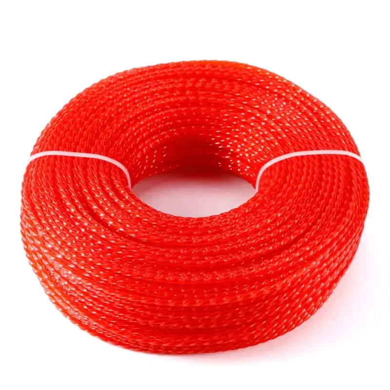 Nylon Line Wire For Brushcutter Strimmer Trimmer Replace Line 2.4mm*100m Red Nylon Line For Light Manual Electric Trimmer