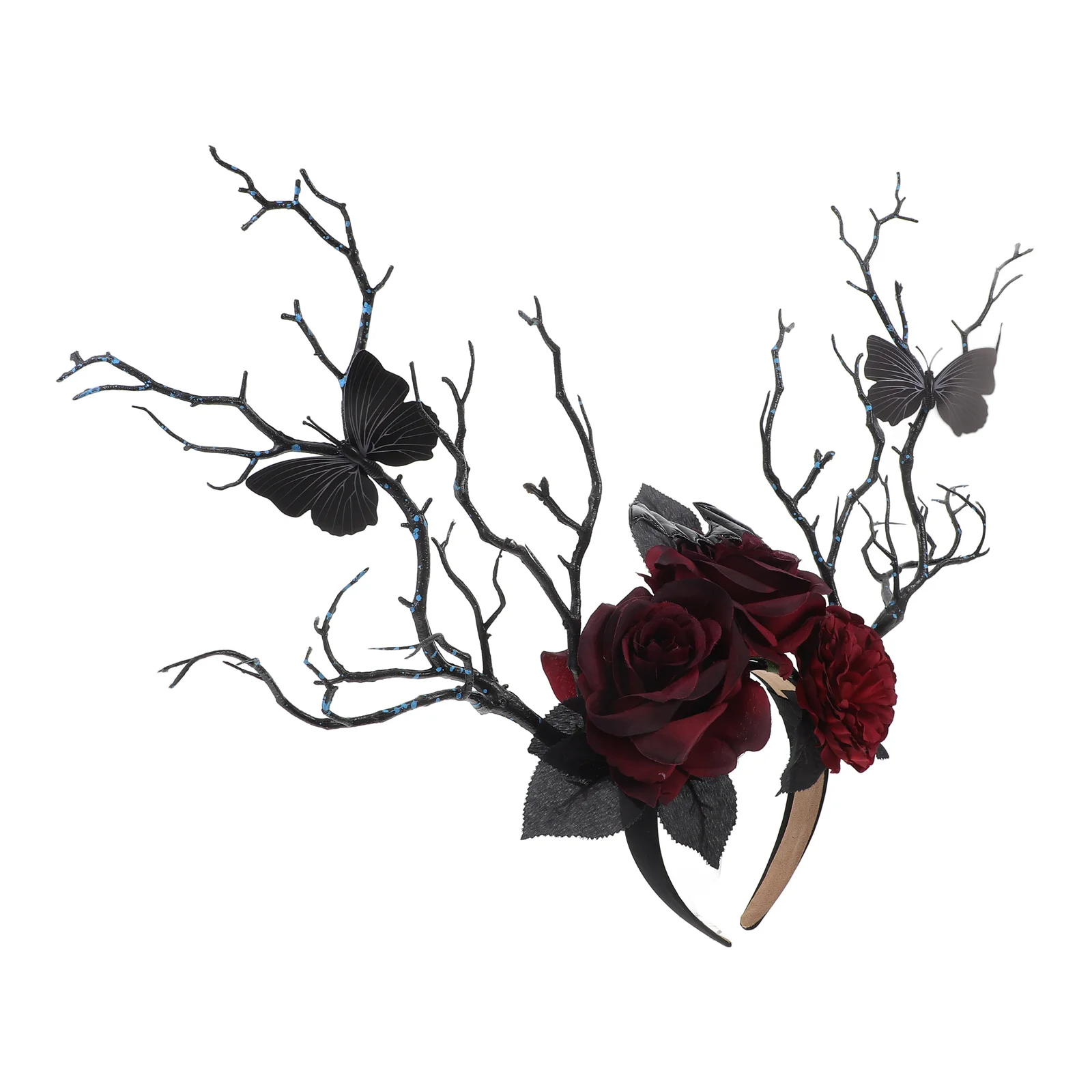

Gothic Rose Headband Dark Style Hair Accessory for Halloween Cosplay Party Dress Up Lightweight Comfortable Fit Most People