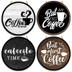 Coffee Signs Decor for Coffee Bar Wood Farmhouse Wall Sign Decor for Kitchen Home Office Cafe Coffee Station Housewarming Gift