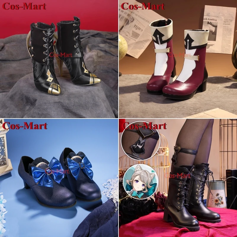 Cos-Mart Game Genshin Impact Furina/Lynette/Arlecchino/Charlotte Shoes Cosplay Universal High Boots Role Play Used Accessories