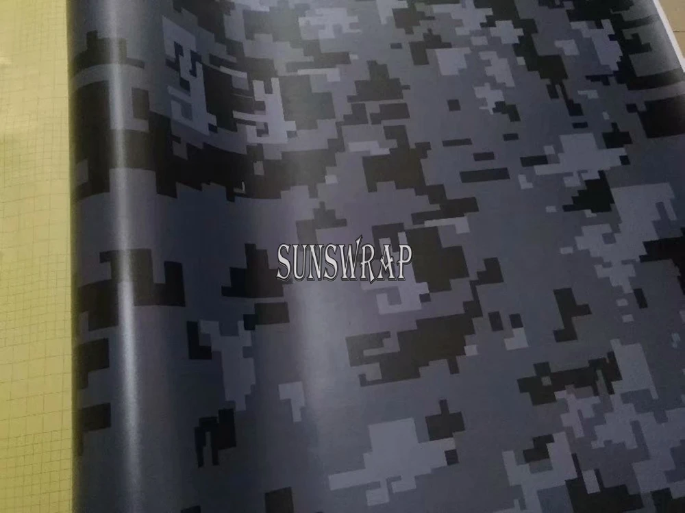 

Premium Digital Black Gray Camo Car Wrap - Air Release Vinyl Wrap Air Release Auto Film, Scratch Resistant Waterproof Car Wrap