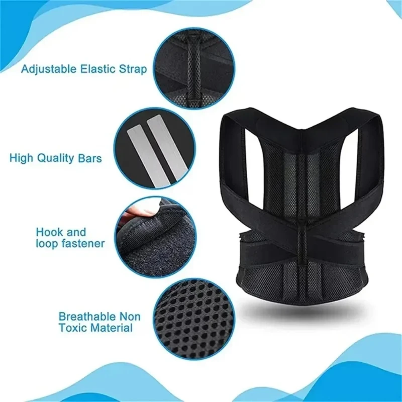 Breathable Back Posture Corrector Adjustable Anti-Hunchback Brace Lumbar Support Belt For Men Women Daily Wear