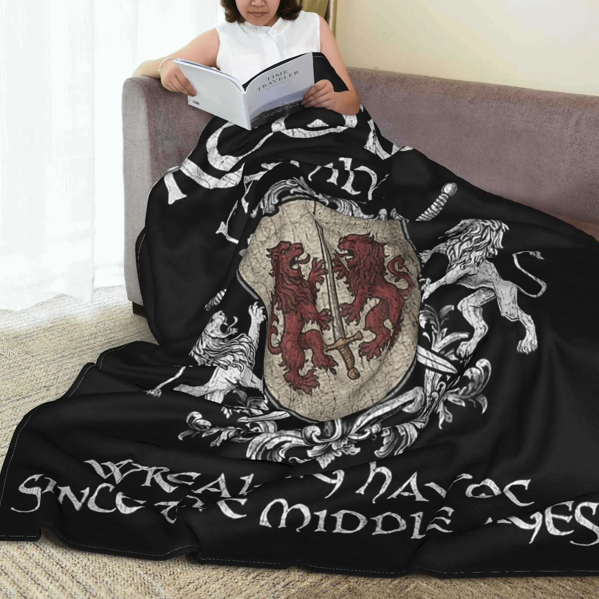 

Corcoran Family Crest Medieval Heritage Emblem Blankets Flannel Throw Blanket for Home Bedroom Outdoor Throws Bedspread Quilt