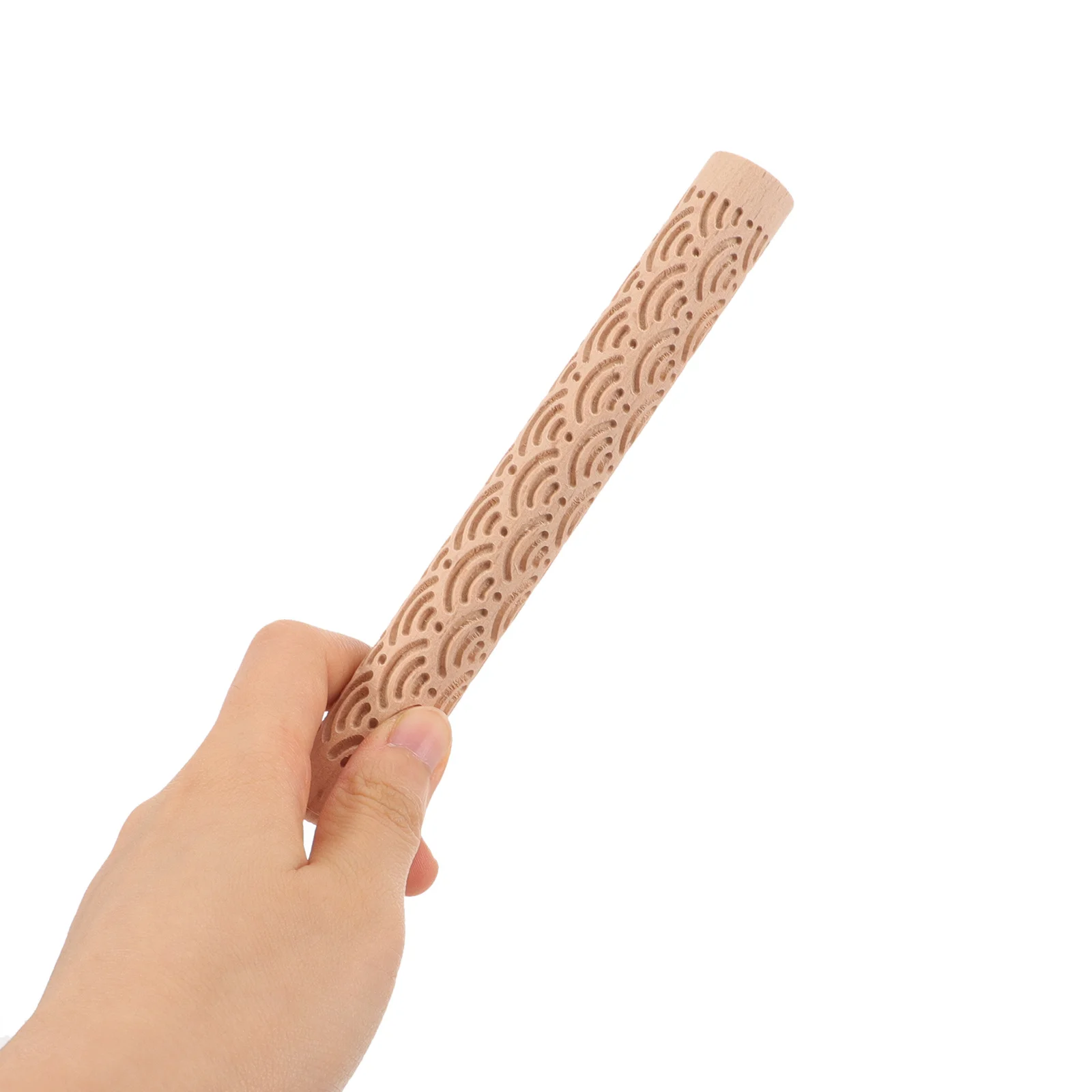 Деревянная скалка с текстурой для полимерной глины