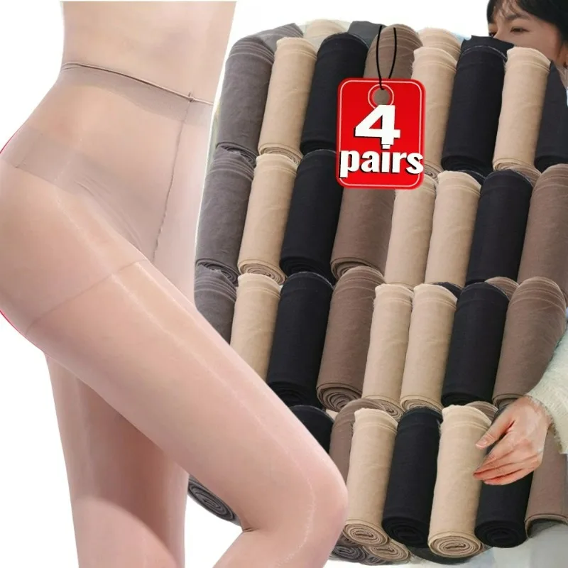 

1/4Pairs Transparent 0D Stockings Women Summer Anti-cored Hook Pantyhose Breathable Leggings Ultra-thin Tear Resistant Tights