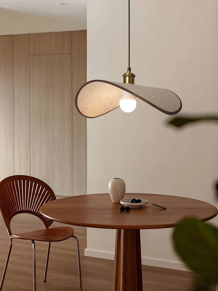 

Japan Vintage Fabric Pendant Light Retro Cloth Hanging Lamp LED for Living Room Bedroom Room Decor Mood Light