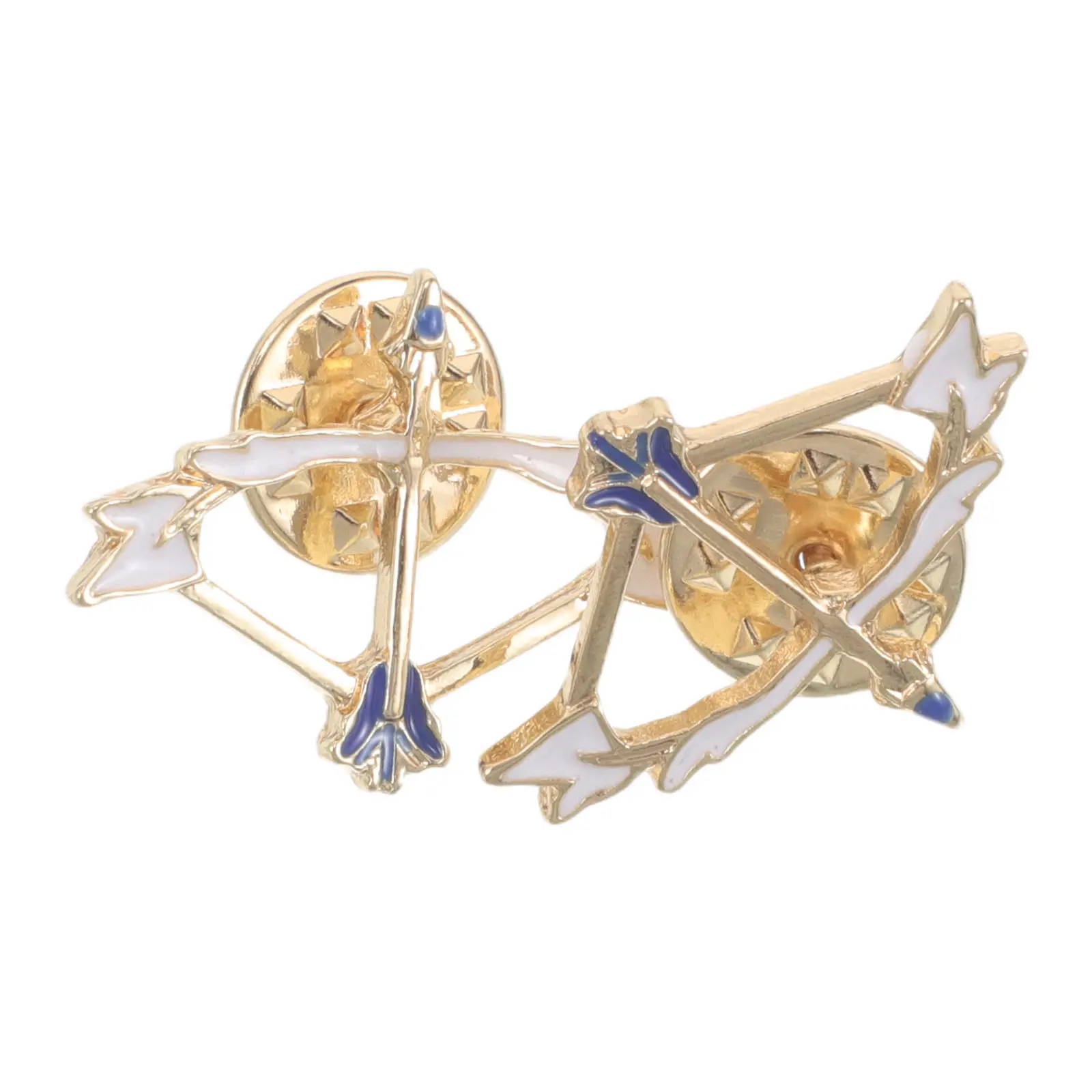 2Pcs Archery Lapel Pins Enamel Arrow Design Sports Souvenir Brooch Collector Prize Game Competition Medal
