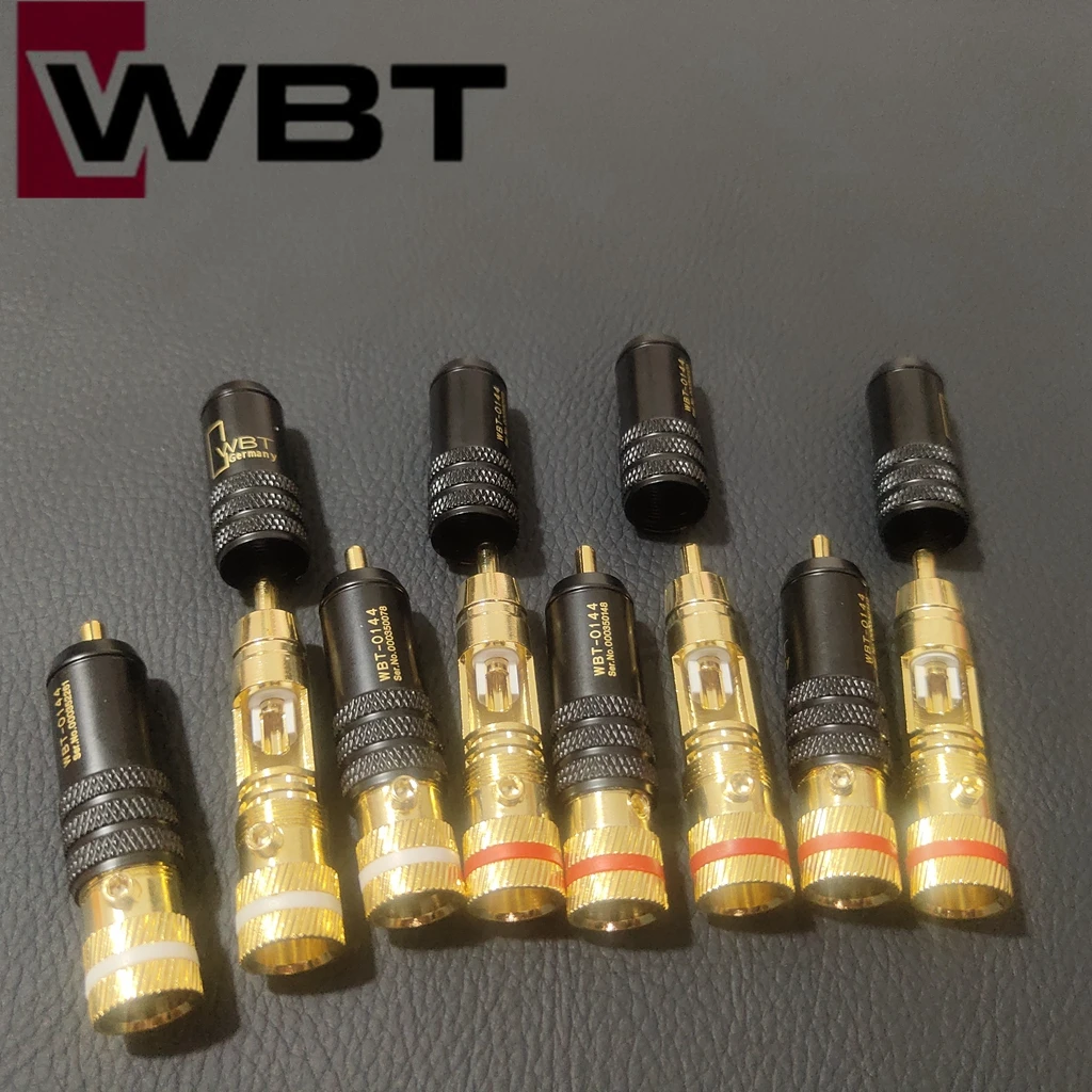 4 szt. WBT Brand new wysokiej jakości pozłacana miedź wtyczka RCA złącze kabla audio lutowanie samoblokująca wtyczka 0144