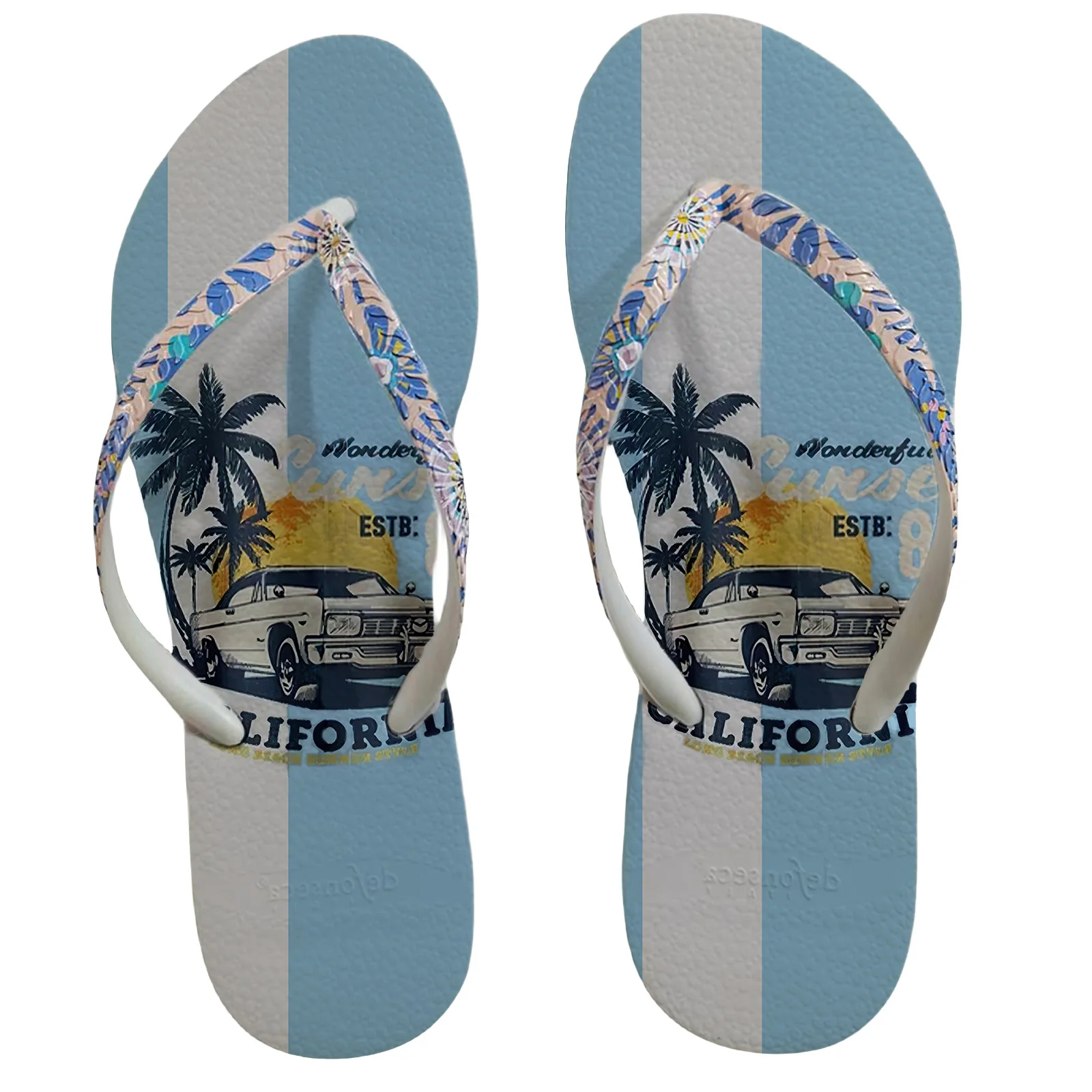 Hawaii Flowers 3Dcustom Pattern Flip Flops Women\'s Sandals Summer 2023 House Shoes Massimo Dutty Store Summer Woman Clappers