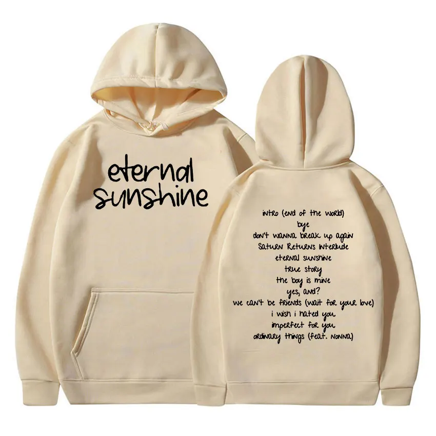 Ariana Grande Eternal Sunshine 2024 New Album Hoodie Men Women Casual Fashion Pullover Oversized Sweatshirts Hip Hop Streetwear