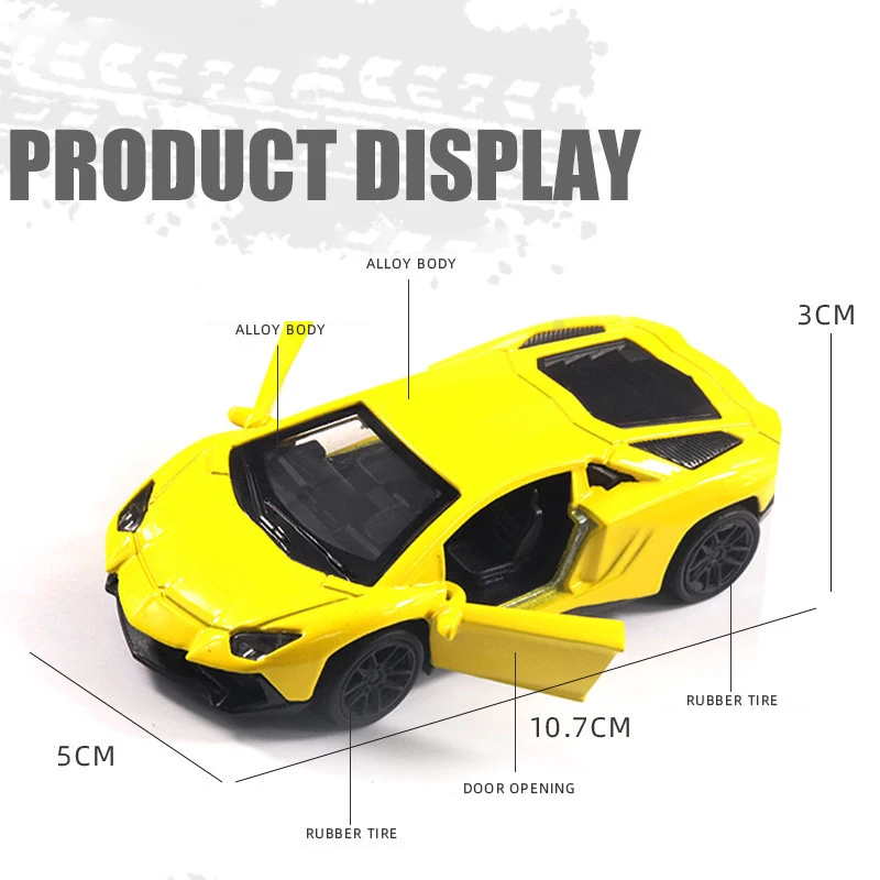 1:43 Alloy Supercar Off Road Vehicle Diecast Car Model Classic Pull Back Car Model Replica For Collection Gift For Kids Adults