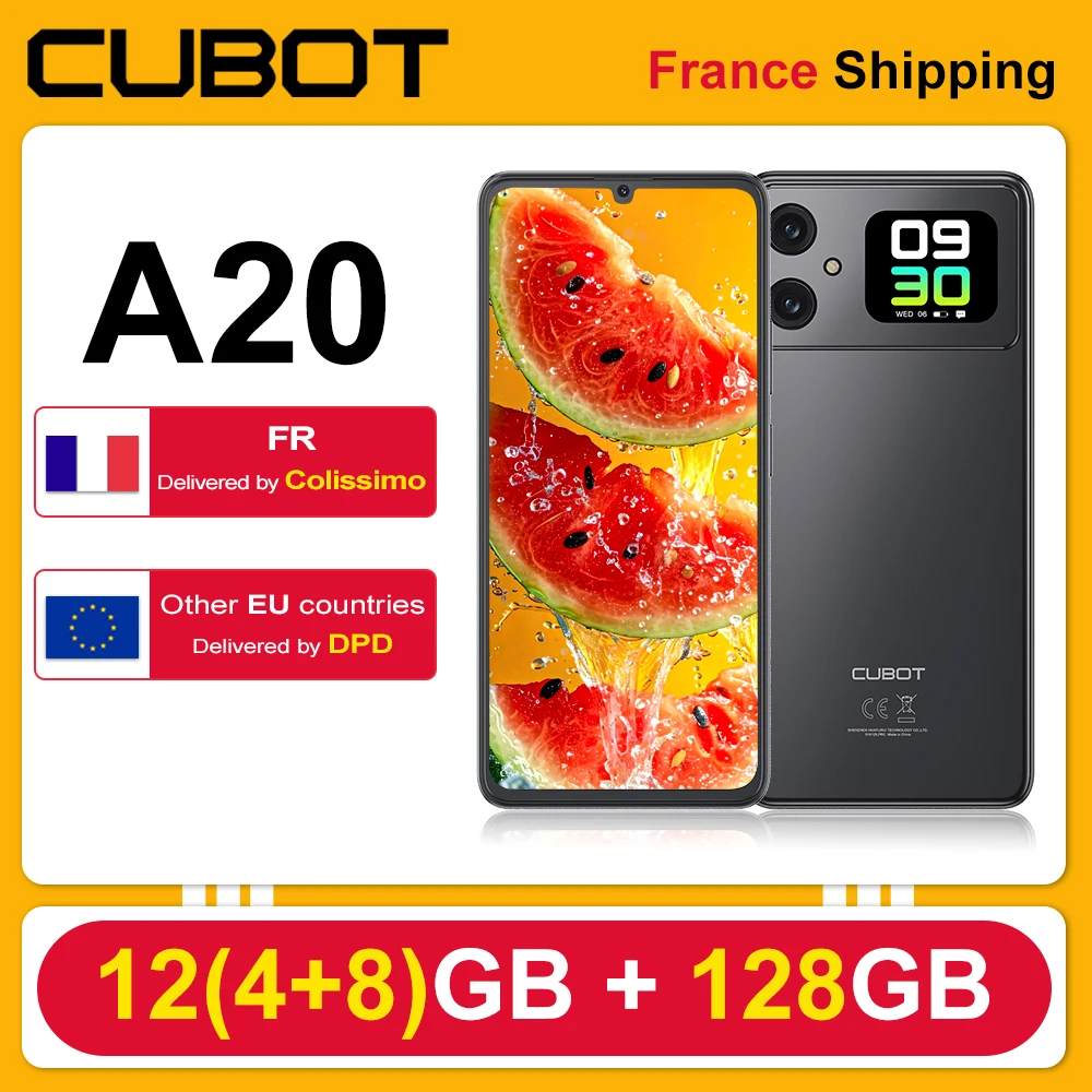 CUBOT A20 Smatphone 12(4 + 8)GB + 128GB téléphone Portable Android 14 5100mAh 48MP + 16MP 90Hz IPS Face ID 6.745 ''+ 1.83'' CUBOT A20 Smatphone 12(4 + 8)GB + 128GB téléphone Portable Android 14 5100mAh 48MP + 16MP 90Hz IPS Face ID 6.745 ''+ 1.83''
