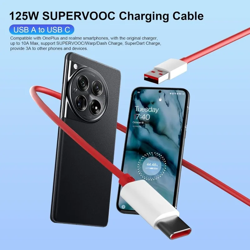 120W 12A Type C USB Super Fast Charging Cable for OnePlus 9R 10 Pro 11 11R 12 13 Nord 2T 3CE Type C To USB Cable for OnePlus 15
