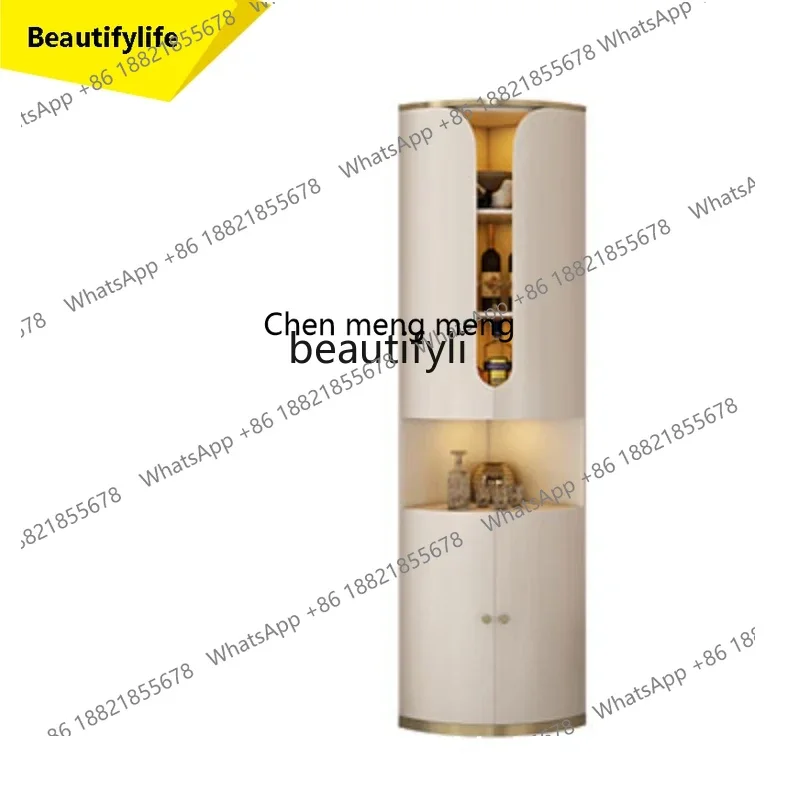 

cn8350 ssItalian-Style Light Luxury Corner Solid Wood Display Wine Cabinet Modern Minimalist 3-Corner Storage Wall Decoration Cl
