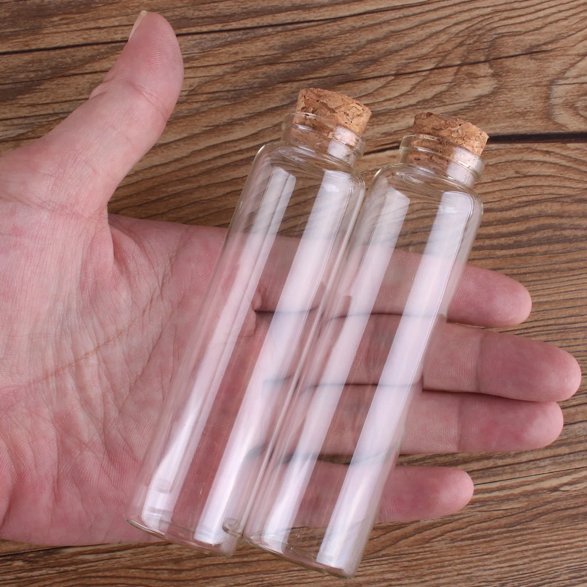 

24pcs 55ml Mini Glass Wishing Bottles Tiny Jars Vials With Cork Stopper wedding gift