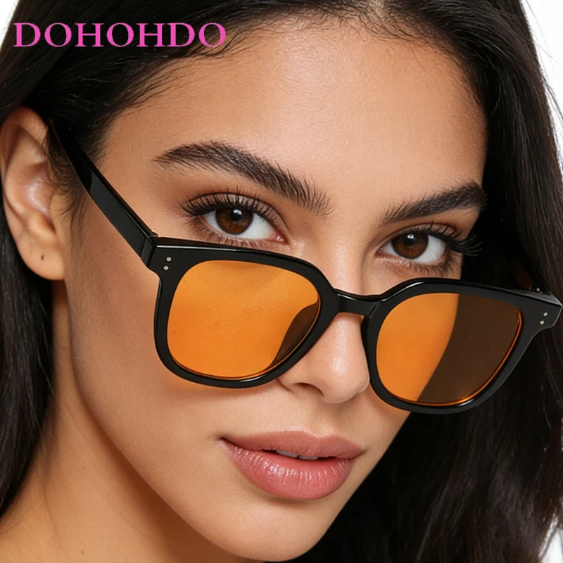 

Fashion Sunglasses Women Brand Designer Retro Rivets Square Sun Glasses Female Ins Popular Vintage Unisex Driving Eyewear UV400